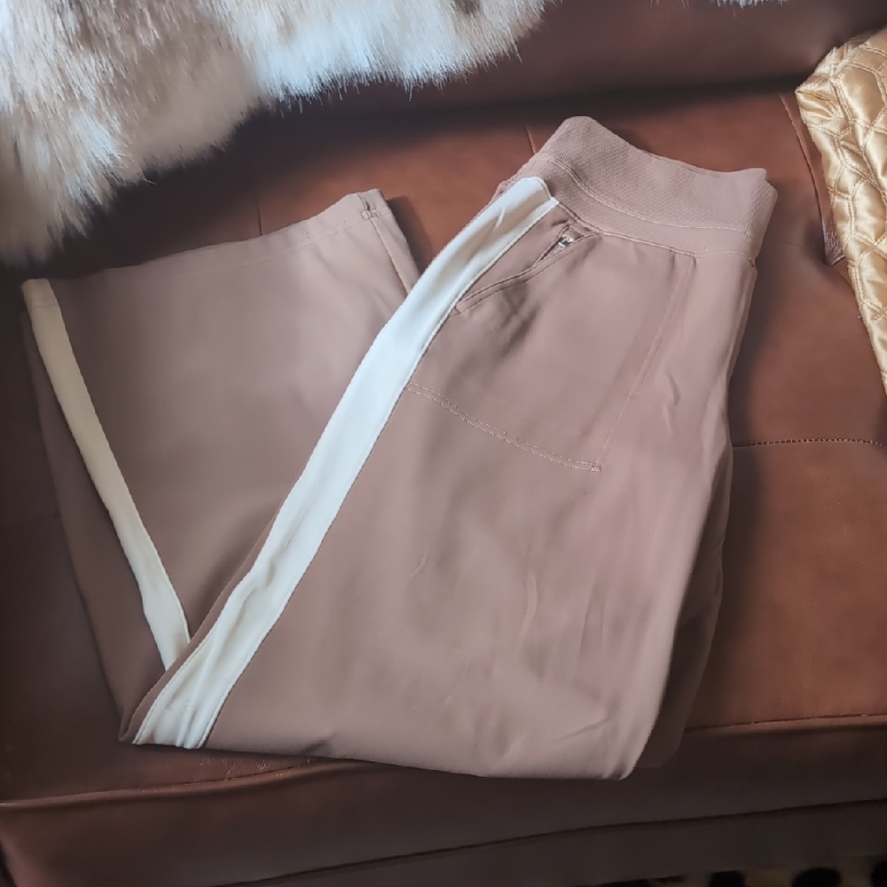Stylish Tan Joggers with White Stripe